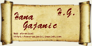 Hana Gajanić vizit kartica